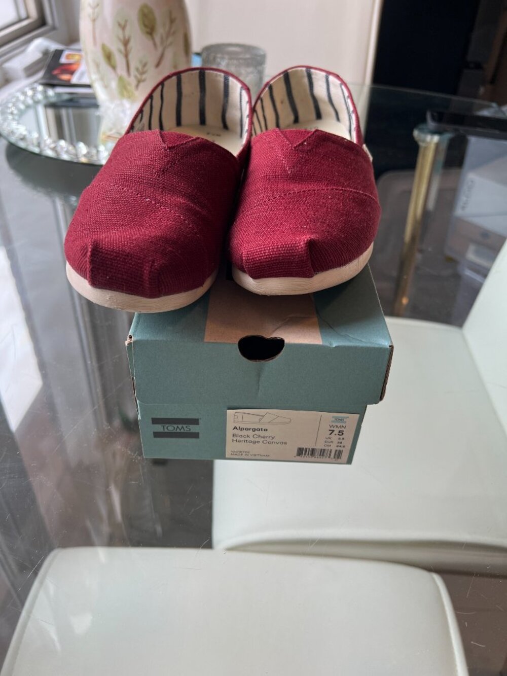 TOMS Alpargata Black Cherry Heritage Shoes - Picture 4 of 6